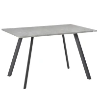 HOMCOM Mesa de Comedor Rectangular Mesa de Cocina Salón Moderna Industrial con Patas de Metal y Almohadillas Ajustables 120x80x76 cm Gris(m-1)