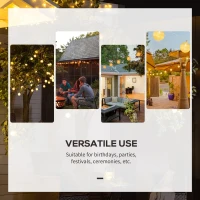 Outsunny 4-Pack Garden String Lights, Total 70ft 80 LED Globe Lights, Hanging Festoon Lights for Outdoor/Indoor, Party, Festival Decor(m-6)