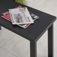 HOMCOM Mesa Escritorio en L Mesa para Oficina Giratoria 360 Grados Múltiples Formas con Estante en S de 2 Niveles Gran Espacio de Almacenaje 220x55x76 cm Negro(m-8)