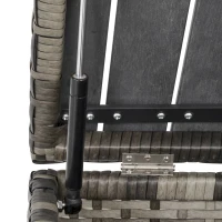 Outsunny 8 Pieces Outdoor PE Rattan Patio Sofa Set Half Round Conversation Furniture Set w/ Umbrella Hole and Two Stroage Functional Side Tables and Cushioned, Grey(m-8)