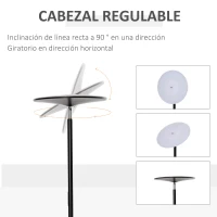 HOMCOM Lámpara de Pie LED 18 W/1800 lm con 3 Color Temperatura Cabezal Giratorio y Base de Metal Lámpara de Lectura Moderna para Salón Dormitorio Ø28x171,5 cm Negro(m-6)