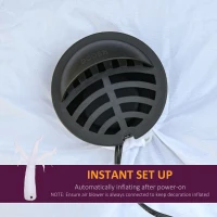 HOMCOM 6FT 1.8m LED Halloween Inflatable Decoration Floating Ghost Scary Party Outdoors Yard Lawn(m-6)