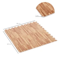 HOMCOM 16 Piezas Alfombra Puzzle de Juegos 60x60x1 cm 6m² Alfombrilla Puzzle Protectora de Goma Espuma EVA Suave para Suelo Hogar Gimnasio Marrón(m-3)
