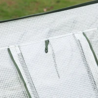 Outsunny Mini Invernadero de Jardín Pop Up 240x120x75 cm con 4 Puertas y Ventanas Enrollables Portátil con Bolsa de Transporte para Cultivos Plantas Flores Blanco(m-9)