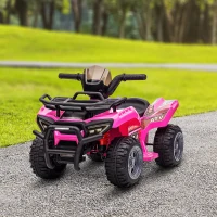 HOMCOM 6V Kids Electric Ride on Car Toddlers Quad Bike All Terrain Vehicle Toy With Music for 18-36 months Pink(m-10)