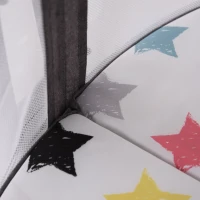 HOMCOM Cuna de Viaje Plegable y Portátil Cuna Infantil para Bebé con Bolsa de Transporte Dosel Extraíble Colchón hasta 15 kg 70x74x78 cm Gris(m-9)