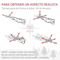 HOMCOM Árbol de Navidad 225 cm Árbol de Navidad Artificial Nevado con 1083 Ramas y Soporte de Metal Árbol de Navideño para Salón Verde y Blanco(m-5)