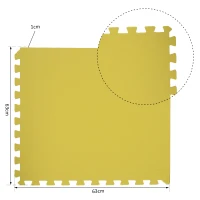 HOMCOM Tapis de Sol en Mousse Tapis Puzzle interconnectables dim. 63L x 63l x 1H cm 12 pièces Grande Surface 4,32 m² Multicolore(m-3)