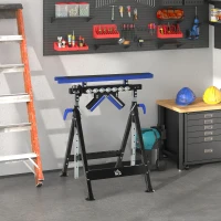 HOMCOM Multi-Function Workbench Ball Support Stand Roller Trestle, Height Adjustable(m-2)