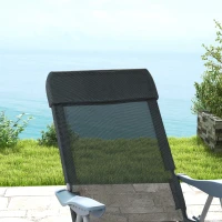 Outsunny Set of Two Sun Loungers, with Five-Position Adjustable Backs - Black(m-9)