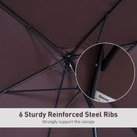 Outsunny Patio Umbrella Parasol W/ Tilt Crank-Brown(m-4)