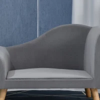 PawHut Canapé chien lit pour chien méridienne design scandinave coussin moelleux pieds bois massif dim. 82 x 55 x 49 cm velours gris(m-7)