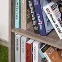 HOMCOM Estantería de Madera Librería de 2 Niveles con Laterales Reforzados para Libros Fotos Plantas 80x30x82 cm Roble(m-7)