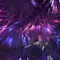 HOMCOM 2.5FT Prelit Artificial Tabletop Christmas Tree with Fibre Optics Holiday Home Xmas Decoration for Table and Desk, White(m-9)
