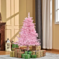 HOMCOM 4FT Artificial Christmas Tree Holiday Xmas Holiday Tree Decoration with Automatic Open for Home Party, Pink(m-10)
