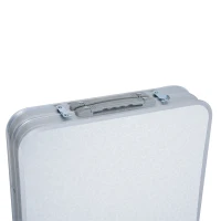 Outsunny 4ft Folding Picnic Table Portable Adjustable Camping Table Aluminum Outdoor Dining w/ Storage Underneath(m-8)