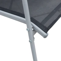 Outsunny Ensemble de jardin 6 pers. - table de jardin extérieure avec 6 chaises empilables plateau verre trempé 5 mm métal époxy gris textilène noir(m-9)