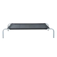 PawHut Raised Dog Bed Cat Elevated Lifted Cooling Portable Camping with Metal Frame Black (Medium)(m-7)