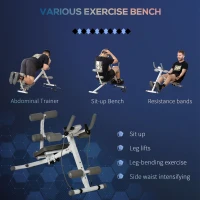 HOMCOM 2-IN-1 Core Abdominal Ab Trainer Sit Up Bench with LCD Screen, Adjustable Fitness Crunch Machine for Home GYM(m-6)