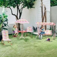 Outsunny Kids Garden Chairs Reclining Folding Zero Gravity Chairs Lounge Chair Sun Lounger Adjustable Backrest Outdoor Blue 118 x 40 x 24cm Pink(m-7)