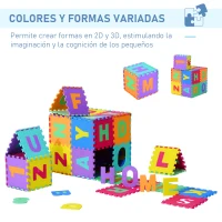HOMCOM 26 Piezas Alfombra Puzzle para Niños 31x31 cm Colchoneta Suave 2,41 m² Juego Rompecabezas 26 Letras para Bebé Espuma EVA Lavable Colorido(m-5)