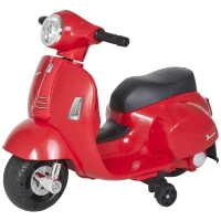 HOMCOM Vespa Licensed 6V Kids Electric Motorbike Ride On Motorcycle  Battery Powered for 18-36 Months with Horn Headlight Red(m-1)