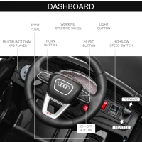 HOMCOM Audi RS Q8 Licensed 6V Kids Electric Ride On Car Toy Car with Remote Control Music Lights USB MP3 for 3-5 Years Old Black(m-6)