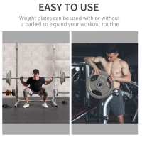 HOMCOM Set of 2 Cast Iron Weight Plates for 2"/5cm Hole Dumbbell Handle Bar, Barbell Weight 2 x 10kg(m-6)