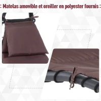 Outsunny Bain de Soleil transat Suspendu Chaise Suspendu Extérieur avec Pare-Soleil et Matelas Design Contemporain 194L x 117l x 192H cm Acier Polyester Taupe Noir(m-7)