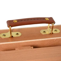 HOMCOM Șevalet din Lemn cu Sertar Inferior, Șevalet de Masă cu Înălțime și Înclinare Reglabilă, 42x36x12.5 cm, Lemn Natural(m-8)