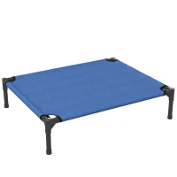 PawHut Raised Dog Bed Cat Elevated Lifted Portable Camping w/ Metal Frame Blue (Medium)(m-1)