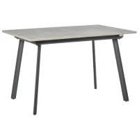 HOMCOM Mesa de Comedor Extensible Mesa de Cocina Rectangular para 4-6 Personas con Patas de Metal y Pies Ajustables 160x80x76 cm Gris(m-1)