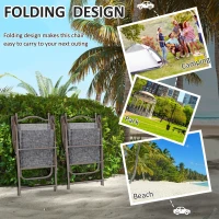 Outsunny Set of Two Folding Garden Chairs, with Fabric Mesh Seats - Grey(m-4)
