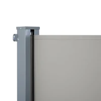 Outsunny Store latéral brise-vue rétractable 300 x 180 cm, paravent extérieur en aluminium, protection solaire, brise-vue extensible pour balcon, jardin, terrasse, gris(m-8)