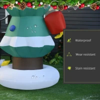 HOMCOM 8ft Tall Inflatable Christmas Tree Stuck Santa Claus Rudolph Reindeer Holiday XMAS Season Decoration Outdoor Airblown Lawn Ornament(m-4)