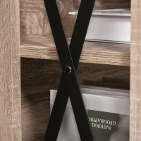 HOMCOM Estantería de Madera Librería de 2 Niveles con Laterales Reforzados para Libros Fotos Plantas 80x30x82 cm Roble(m-9)