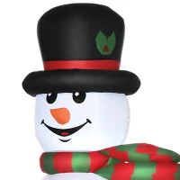 HOMCOM 6FT Christmas Inflatable Skiing Snowman Holiday Yard Lawn Decoration with LED Lights, Indoor Outdoor Blow Up Décor(m-8)