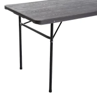 Outsunny Mesa de Camping Plegable y Portátil tipo Mesa Buffet Auxiliar Ligera y Multiusos con Asas PP 180x74x74.5cm (LxANxAL)(m-9)