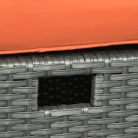 Outsunny Six-piece Outdoor Rattan Dining Set, with Reclining Armchairs - Orange(m-9)