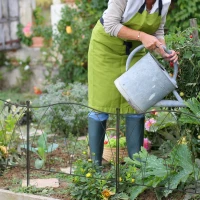 Outsunny Set of Five 61.5cm Decorative Metal Fence Panels - Black(m-2)