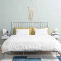 HOMCOM Set of Two Floating Bedside Tables - White(m-10)