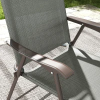 Outsunny Set of Two Folding Garden Chairs, with Fabric Mesh Seats - Dark Grey(m-8)