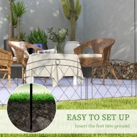 Outsunny Metal Decorative Outdoor Picket Fence Panels Set of 6, Black(m-4)