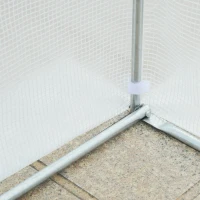 Outsunny Sera pentru grădină cu acoperiș din PE cu țevi din fier, alb, 3,5x3x2m(m-11)