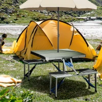 Outsunny Masa de camping pliabila portabila argintiu(m-2)