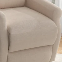 HOMCOM Fotel Relax z funkcją pomocy przy wstawaniu, leżenie, do 200kg, 72,5x94x109cm, kremowy(m-8)