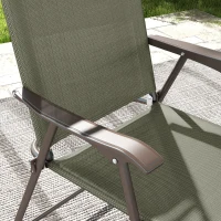 Outsunny Set of Two Folding Garden Chairs, with Fabric Mesh Seats - Dark Brown(m-8)