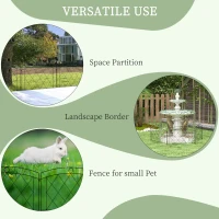 Outsunny Metal Decorative Outdoor Picket Fence Panels Set of 6, Black(m-6)