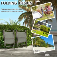 Outsunny Set of Two Folding Garden Chairs, with Fabric Mesh Seats - Dark Brown(m-4)