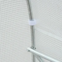 Outsunny Sera pentru grădină cu acoperiș din PE cu țevi din fier, alb, 3,5x3x2m(m-12)